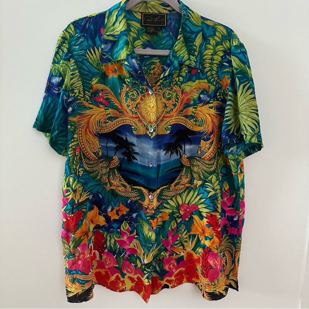 Vintage Silk Scarf Print Top